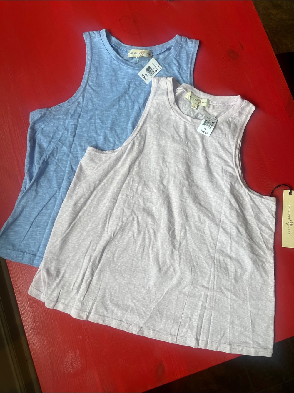 Bundle of two Women’s Sleeveless Tank Top - Light Blue and Pale Pink